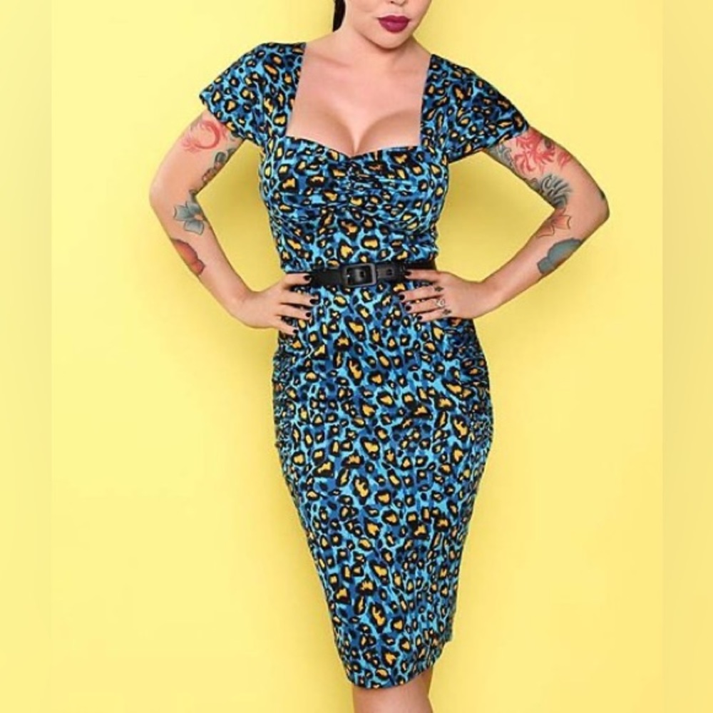 Deadly Dames | Blue Leopard Poison Ivy Dress